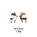 Detail of Christmas reindeer alloy pendant charms with white enamel measuring 18x23mm - White Reindeer-18*23mm