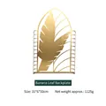 Golden metal banana leaf backboard for watch display stand with arch hollow design - Banana Leaf Back Panel