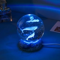 3D walvis kristallen bol nachtlampje met astronaut maanbasis en blauwe verlichting - Diepzeewalvis-6cm Bal