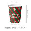 Christmas striped paper cups with Merry Christmas text and festive icons for parties - Paper Cup