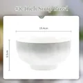 Zuppiera minimalista in ceramica bianca da 8 pollici, dimensioni 19,4 cm x 9,5 cm - Illusione Nebbiosa - Ciotola per Zuppa da 8 Pollici