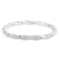 Minimalist silver multilayer twisted elastic bangle with polished spiral texture finish - Silver - Large Twist Pattern (WG-0494)