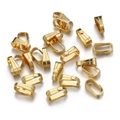 Polished golden stainless steel pinch bails for DIY jewelry making and necklaces - Embossed-2.4*7mm / Gold