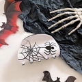 Pinza per capelli Halloween in acetato bianco con ragnatela e decori spaventosi - Ragno bianco