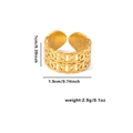 18K gold-plated stainless steel chain ring with dimensions 1.9cm width and 2.9g weight - Adjustable Open / Gold Hollow Chain Style (TYGR0110)