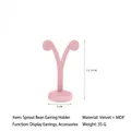 Pink velvet sprout-shaped earring stand for jewelry display showing dimensions 12.5cm by 5cm - Pink Sprout Earring Holder