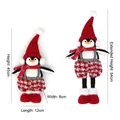 Standing telescopic Christmas penguin plush doll with adjustable height from 45cm to 54cm - Penguin Retractable Doll Red Pointed Hat
