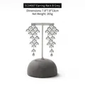 Earring display stand with T-shaped white rack and grey stone texture base, 7.8x13cm size - EC04007 Earring Stand B Grey