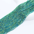 2mm faceted emerald green crystal beads with electroplated finish for jewelry making - 2mm (Approx. 210 Beads per Strand) / Peacock Green AB