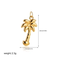 Detail view of 18K gold palm tree pendant with dimensions 25mm height and 13mm width - Palm Tree