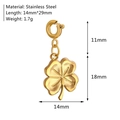 Golden stainless steel four-leaf clover pendant with 29mm length and 1.7g weight - Clover Pendant