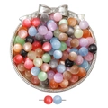 Colorful resin cat eye beads in various shades displayed on a silver bow tray - 10mm (20pcs/pack) / Multicolor