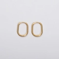Elegant gold oval hoop earrings in polished stainless steel for a minimalist look - Gold 2.0*10*16