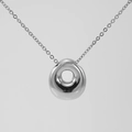 Polished silver bubble alphabet letter pendant with minimalist stainless steel link chain - Silver-Letter O