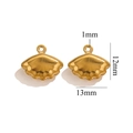 18K gold plated seashell heart charm, 13x12mm stainless steel jewelry making component - Gold Shell Shape