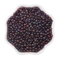 Deep purple 4mm iridescent glass seed beads for DIY jewelry making in a petal bowl - 4mm / Iridescent Purple Black (#25 Style)