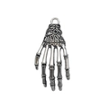 Silver skeleton hand charm made of metal with a top ring for DIY jewelry making - Large Skeleton Hand (4197)