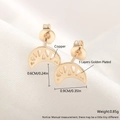 Elegant gold-plated copper crescent moon stud earrings with polished finish for women - Crescent Moon Style (ED09-4) / Gold