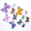Set of 12 colorful 3D butterfly wall stickers with varied patterns and vibrant sizes - Butterfly Series (BF7009)