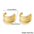 French style gold-plated thick twist rope hoop earrings with 2.4cm height dimensions - Gold Woven (G5)
