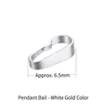 Pendant connector in white gold finish, 925 silver clasp measuring 6.5mm wide - 6.5MM / White Gold