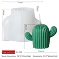3D cactus succulent silicone mold for DIY candles and soaps with specific dimensions - Single Small Cactus BH-150