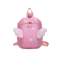 Sac à dos de sécurité rose pour bambins avec lapin et ailes en peluche, filles 1-3 ans - Rose Clair