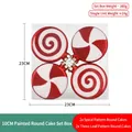 Set of 4 large red and white 10cm Christmas candy ornaments in a 23cm gift box - 10cm Painted Round Cake Set