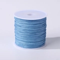 Spool of 0.8mm light blue nylon cord for DIY jewelry making and hand-woven crafts - Deep Lake Blue