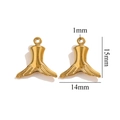 18K gold plated stainless steel whale tail charm for DIY jewelry making 15mm size - Gold Mermaid Tail