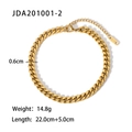 Cavigliera retrò in acciaio inossidabile placcato oro 18K con catena a maglie cubane - Catena cubana dorata larga 0,6 cm (JDA201001-2)