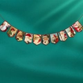 Vintage Santa Claus paper banner with 10 pieces and 3m rope for Christmas decor - Vintage Santa Claus Card (HL Christmas Banner 033)