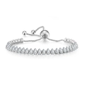 Detailed macro view of silver tennis bracelet featuring marquise-cut cubic zirconia crystals - 2.5*5mm Marquise Stone / White Gold