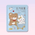 Unscented self-heating steam eye mask in light blue pack with cartoon bear design - Unscented