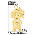Detail of 18k gold plated girl pendant with 22mm height and 12mm width measurements - Girl Pendant - Gold