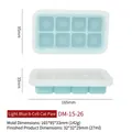 Moule à glaçons en silicone bleu clair avec 8 cavités en forme de patte de chat - 8 Grilles Rectangulaires (DM-15-26)