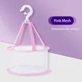 Pink hanging mesh drying basket for makeup brushes and sponges, size 31cm height - Drying Mesh Bag [Diameter 21] Pink