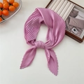 Elegant purple pleated chiffon scarf tied in a bow shape with a fine textured finish - Deep Pink