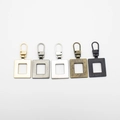 Universal square metal zipper pulls in gold, gunmetal, silver, bronze and matte black - Square - 5 Mixed Colors