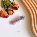 Purple gradient acetate cat hair clip featuring three kittens with golden whiskers - 6.3cm / Metallic Purple