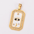 Détail du pendentif tarot plaqué or 18K avec émail blanc, œil protecteur et étoiles - Style Lune Étoile du Tarot (6143433479364)