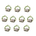 Set of 10 gold alloy panda and bamboo pendants with enamel finish for jewelry making - Style 2