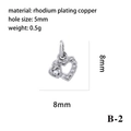 Silver-tone double heart pendant in rhodium-plated copper with sparkling zircon inlays - Type B-2 (Double Heart) / Silver
