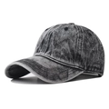 Classic vintage washed denim baseball cap in dark grey with a curved brim and retro style - Adjustable / Denim Black