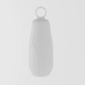 White leak-proof silicone sleeve for travel bottles with round hanging loop attachment - 2nd Gen (Portable Loop) / White