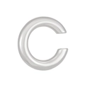 Polished silver C-shaped chunky ear cuff with minimalist punk style for non-pierced ears - Silver C-Shape Ear Cuff (A-835) / 1.8cm