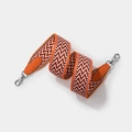 Orange and pink woven replacement bag strap with zigzag pattern and silver hardware - L 70cm W 5cm / Orange Silver Buckle