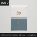 Minimalist blue greeting card with gold foil bird and I Can't Thank You Enough text - Style D - HK031 Simple Time Series Card