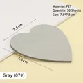 Wasserdichte graue transparente Haftnotizen in Herzform aus PET-Material 50 Blatt - Graues Herz 50 Blatt