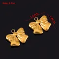 Pendentif nœud en acier inoxydable doré poli 1,6x1,4cm pour création de bijoux - Style E / Or